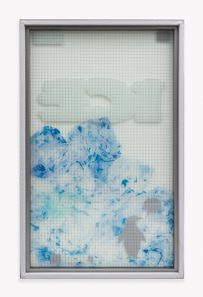 Freezer Door (Penguin), 2014 | Wire glass, printed clear film, wood, rubber gasket, 44'' x 27'' x 2d