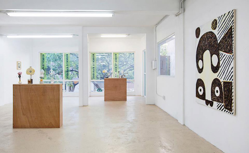 Installation view, "Finger, Nose, Thumb" at Roberto Paradise, Austin Eddy
