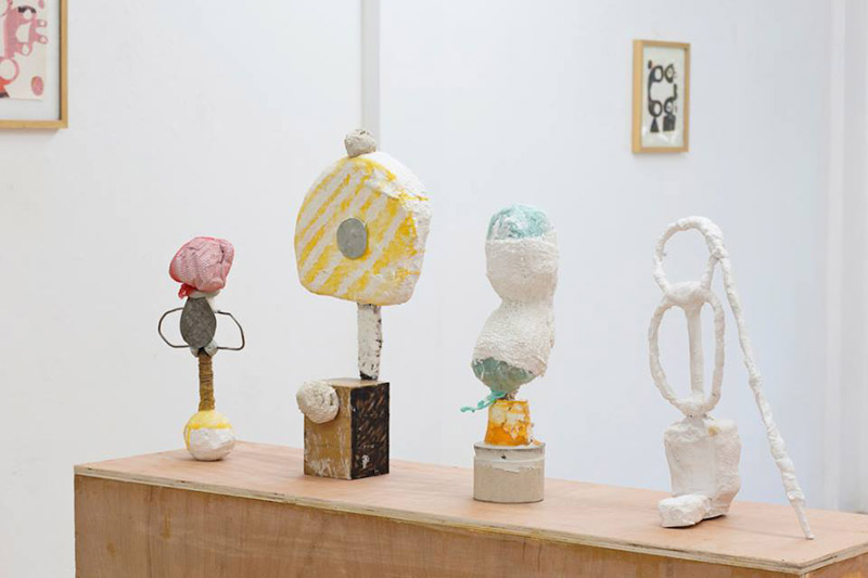 Installation view, "Finger, Nose, Thumb" at Roberto Paradise, Austin Eddy