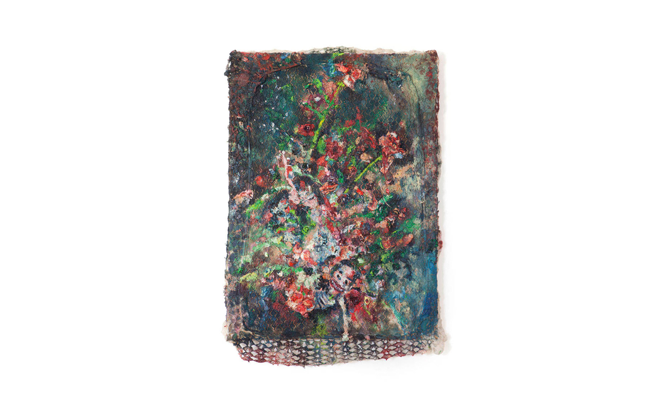 Flower Base II, 2013 | Oil on fabric, 30 1/2” x 46 1/4”