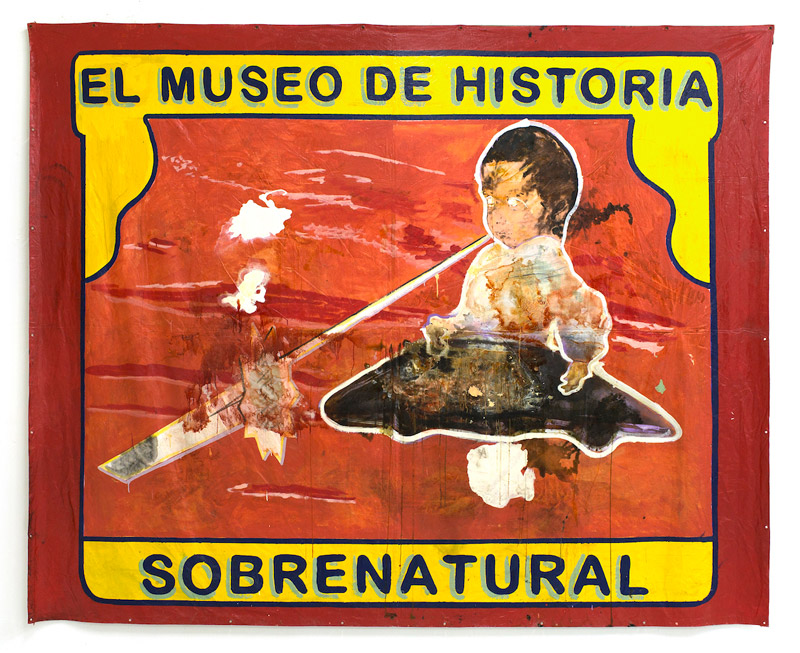 El Museo de Historia Sobrenatural, 2015 | Mixed media on tarp, 141" x 114" 
