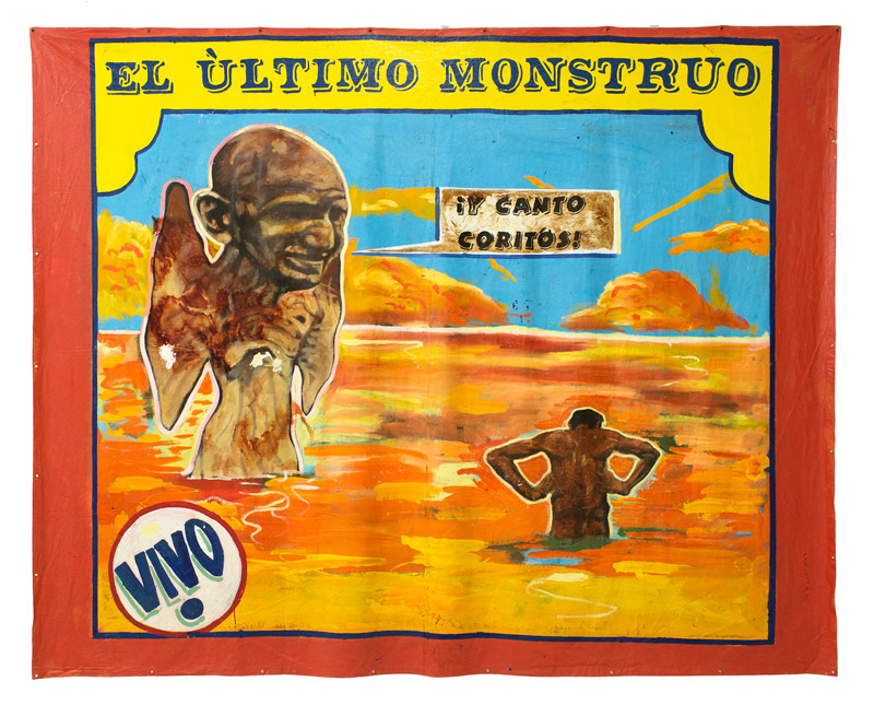 El Ultimo Monstruo, 2015 | Mixed media on tarp, 141" x 114"