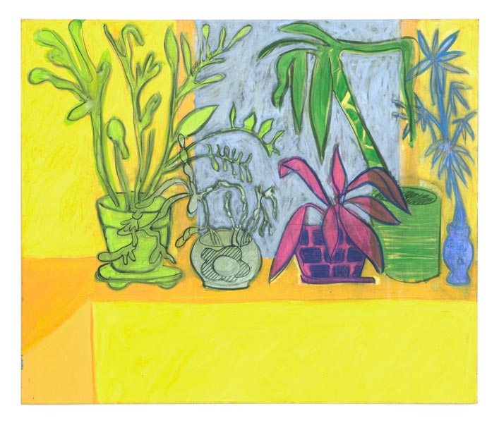 Houseplants (yellow), 2013 Oil on canvas, 31” x 37"