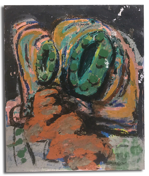 Private SNAFU, 2017 | Acrylic and oil stick on canvas, 24" x 20" 