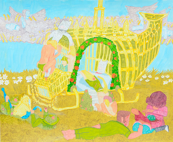 Walter Sutin – The Fall of Saigon, 2015 Pen and ink on paper, 24" x 20"