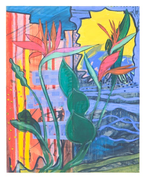Bird of Paradise, 2013 | Oil on paper mounted on canvas, 48” x 60"