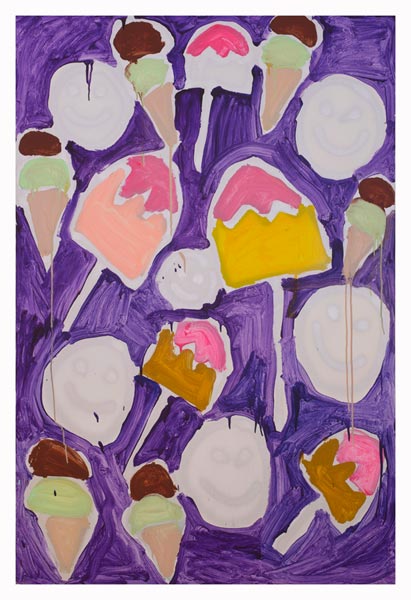 Mango Ice Cream, 2013 | Acrylic and spray-paint on canvas 6’ x 4’