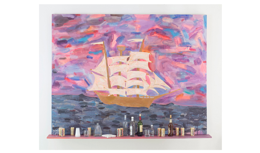 Sal si puedes, 2012  |  Acrylic on canvas, mixed media, 72” x 94.8” x 11”