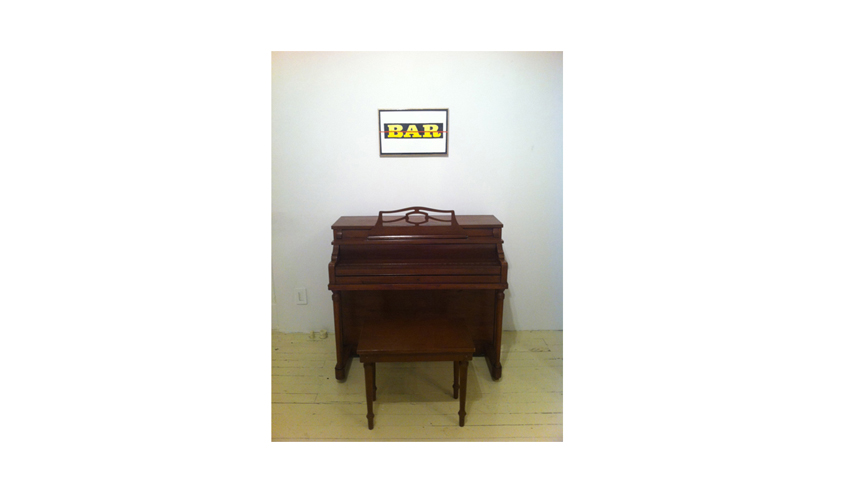 Piano Bar, 2012  |  Water-based enamel laminated on wood, Spinet toy piano, dimensions variable